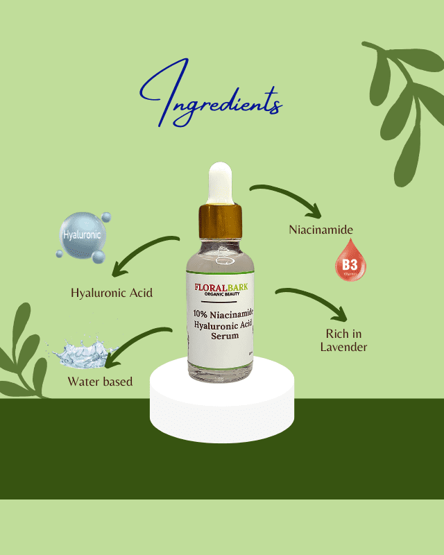 10% Niacinamide Serum with Lavender Hydrosol & Hyaluronic Acid - Image 3